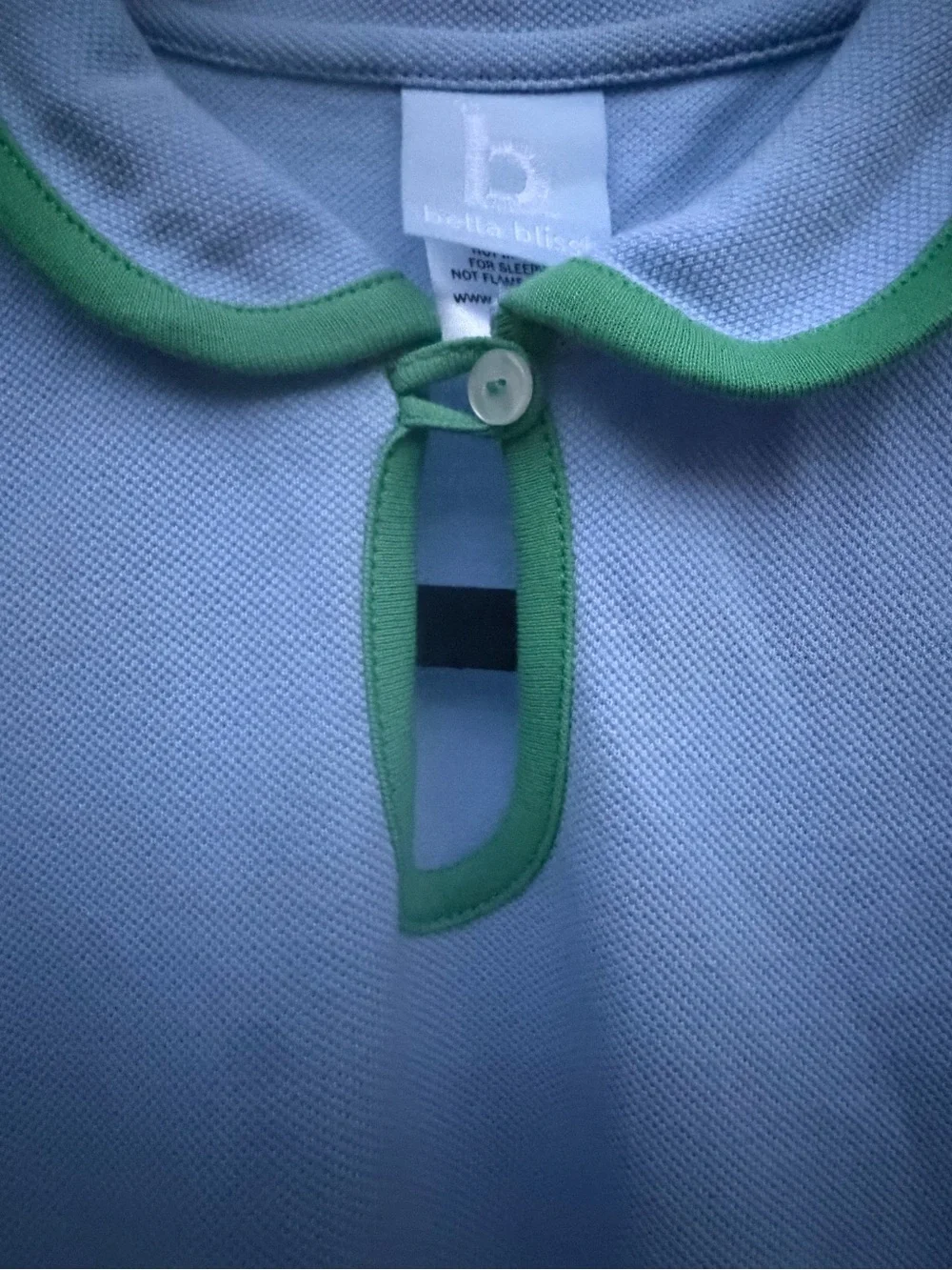 Bella Bliss Blue & Green Sleeveless Polo Shift Dress Girls Size 14 Preppy